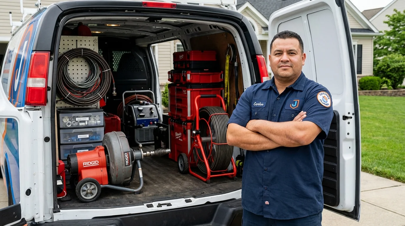 Professional drain cleaning equipment and Johns Plumbing LLC plumber in Scotts Valley