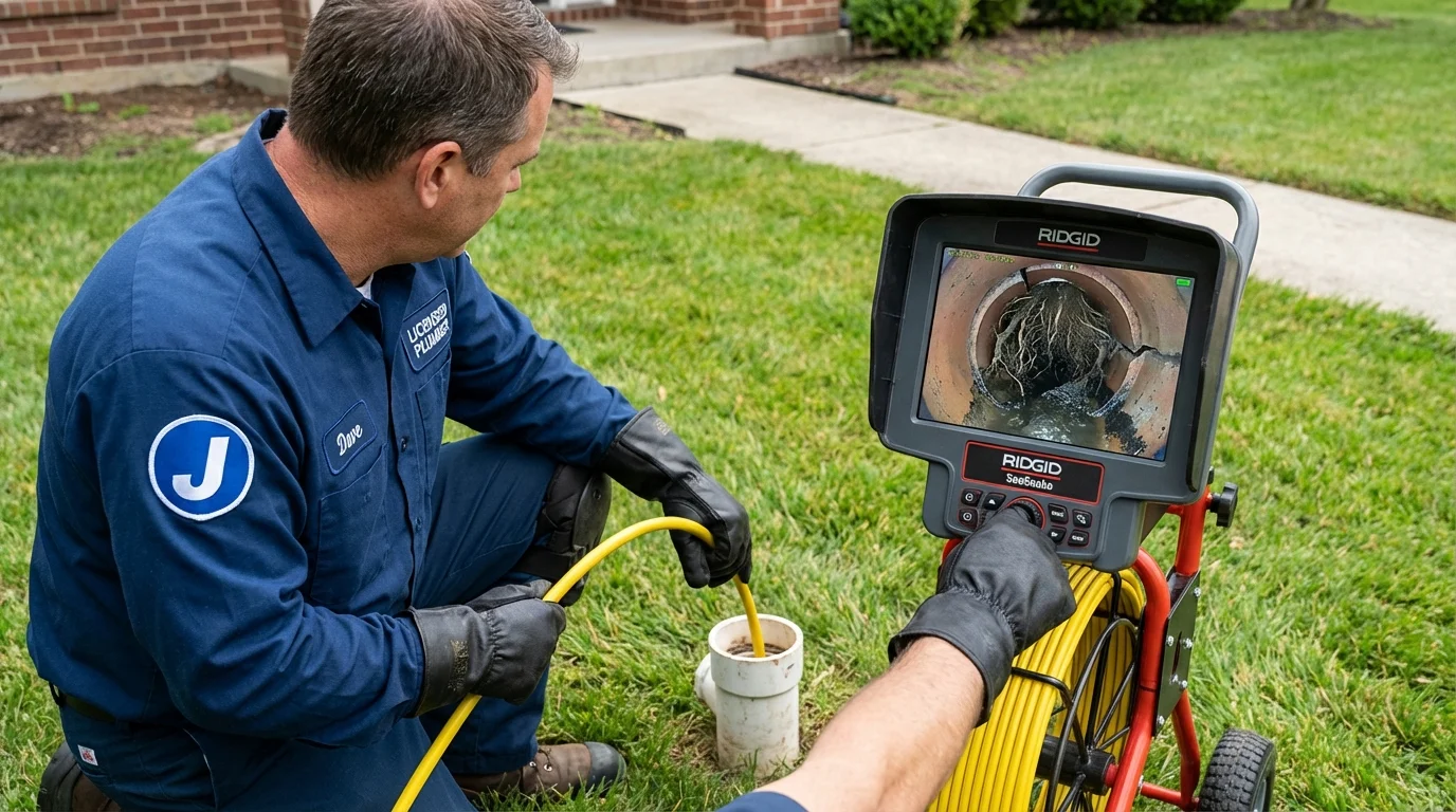 Sewer camera inspection being performed by Johns Plumbing LLC in Scotts Valley