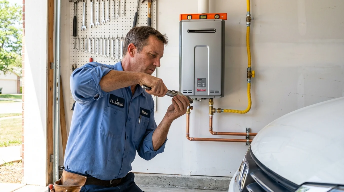 Tankless water heater installation by a Johns Plumbing LLC plumber in Scotts Valley